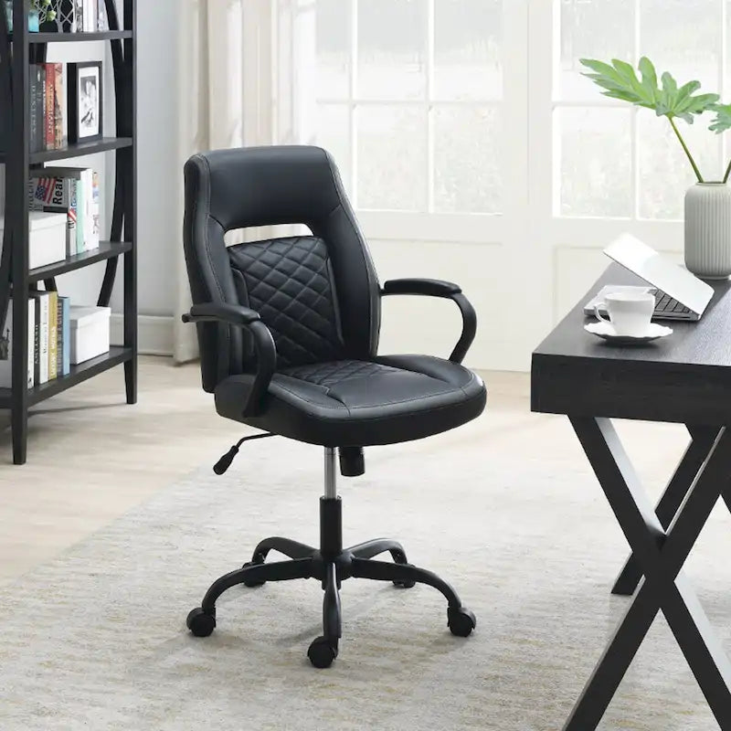 Fauteuil de bureau tapissé avec accoudoirs rembourrés