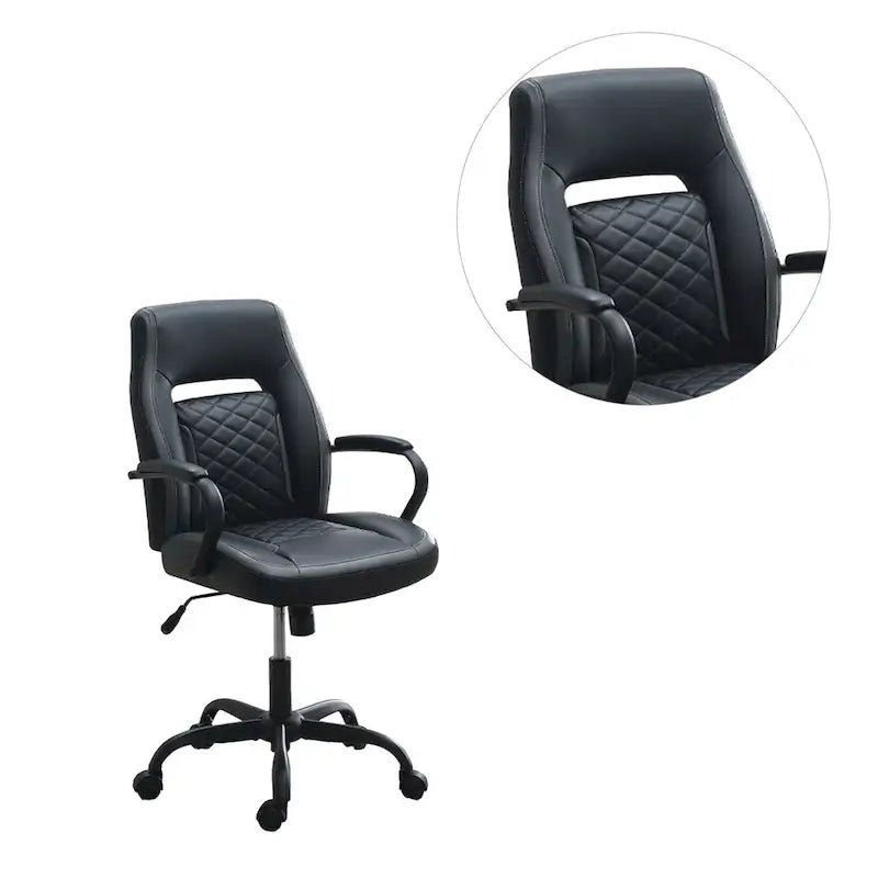Fauteuil de bureau tapissé avec accoudoirs rembourrés