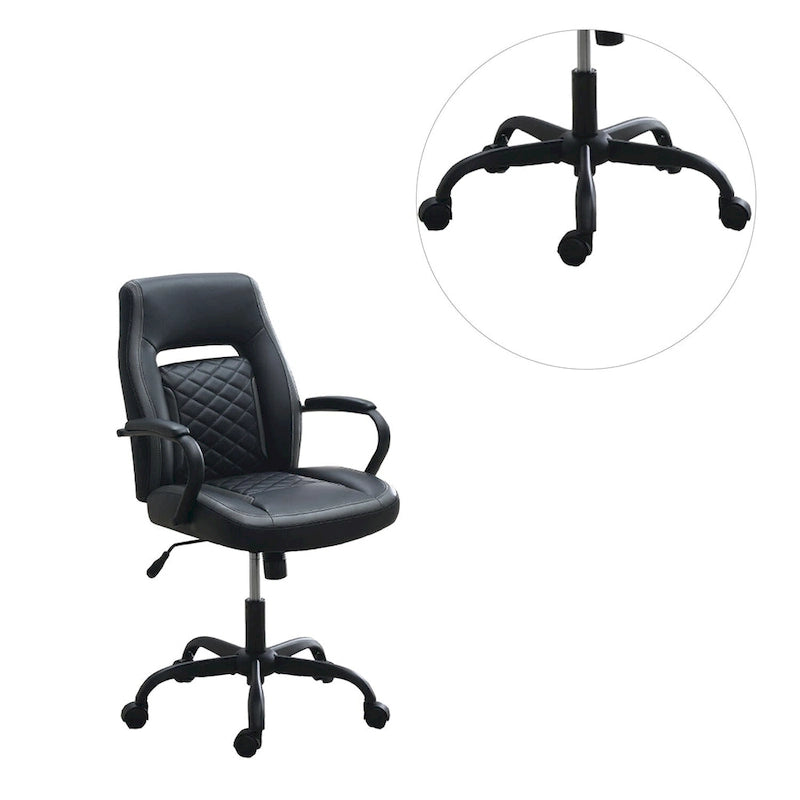Fauteuil de bureau tapissé avec accoudoirs rembourrés