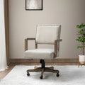 Chaise de bureau moderne Taresa à dossier mi-hauteur, pivotante et réglable en hauteur avec garniture cloutée par HULALA HOME