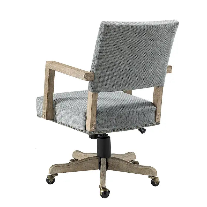Chaise de bureau moderne Taresa à dossier mi-hauteur, pivotante et réglable en hauteur avec garniture cloutée par HULALA HOME