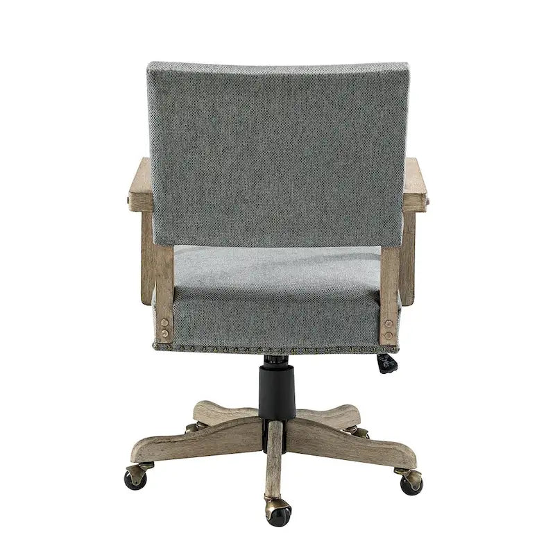 Chaise de bureau moderne Taresa à dossier mi-hauteur, pivotante et réglable en hauteur avec garniture cloutée par HULALA HOME