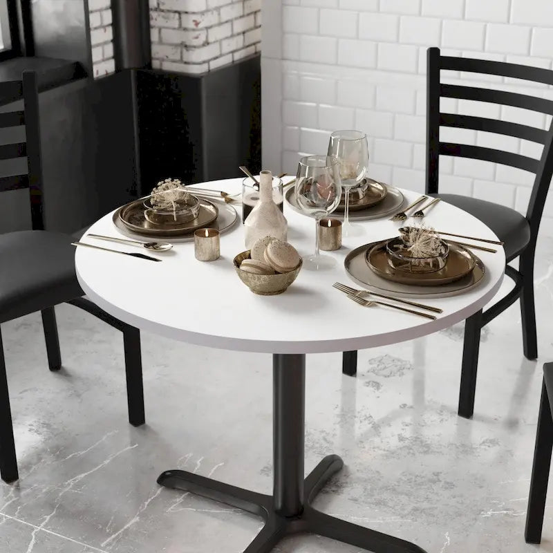 Dessus de table rond de 36 po avec dessus laminé réversible