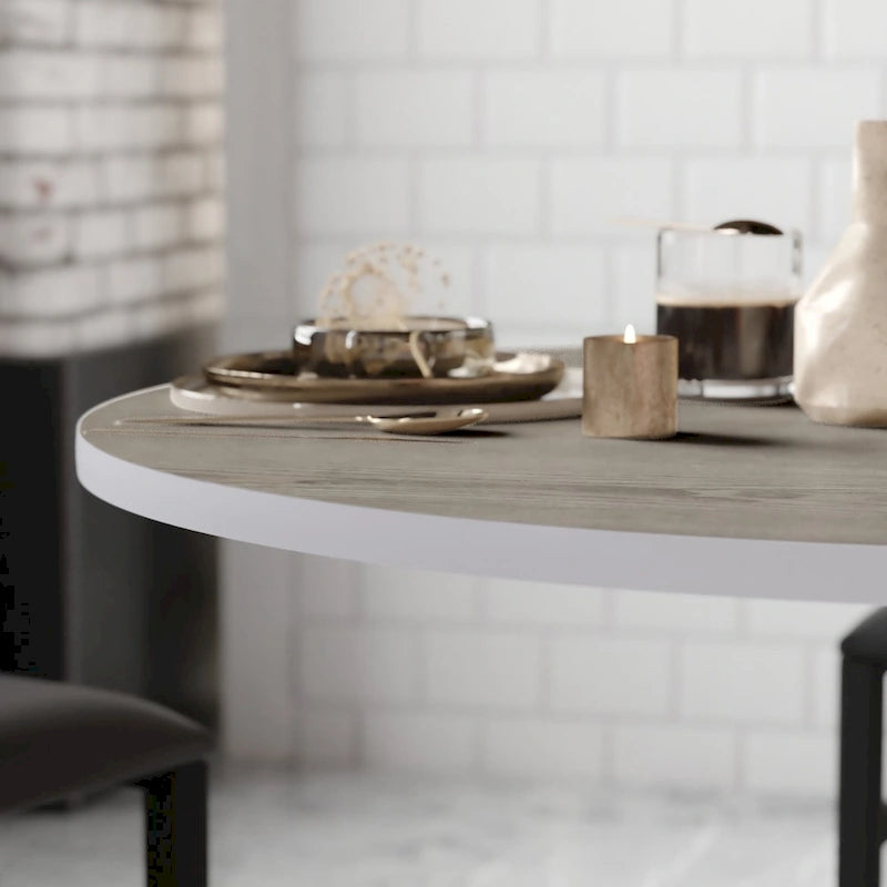 Dessus de table rond de 36 po avec dessus laminé réversible