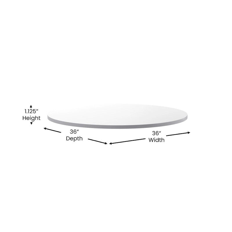 Dessus de table rond de 36 po avec dessus laminé réversible