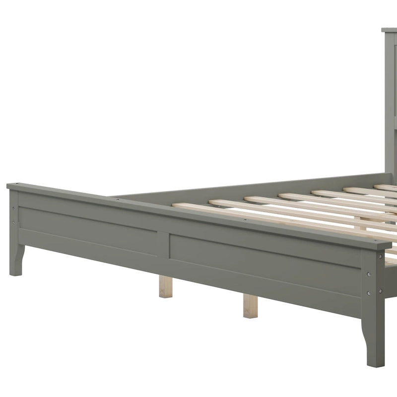 Lit plateforme king en bois massif gris moderne