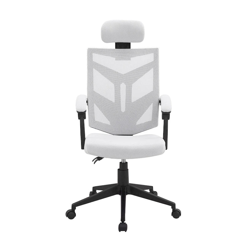 Chaise de bureau ergonomique réglable avec appui-tête Fauteuil de bureau ergonomique en maille à dossier haut avec support lombaire et roulettes