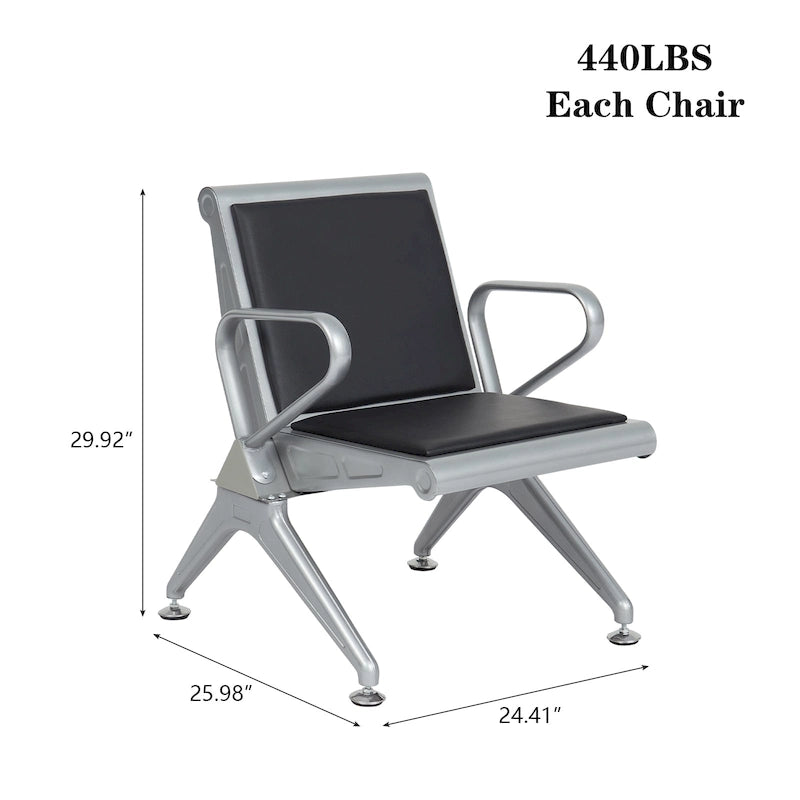 Fauteuils de salle d'attente en cuir PU - Banc d'accueil pour visiteurs