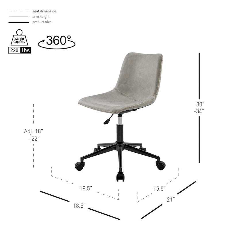 Chaise de bureau pivotante Clarke en PU