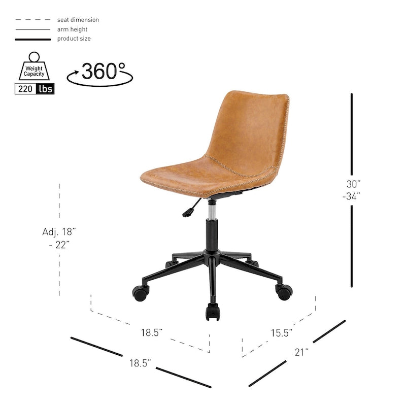 Chaise de bureau pivotante Clarke en PU