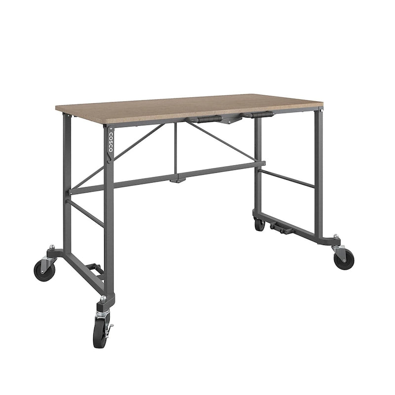 Bureau de travail pliable portable COSCO Smartfold avec plateau de travail en MDF