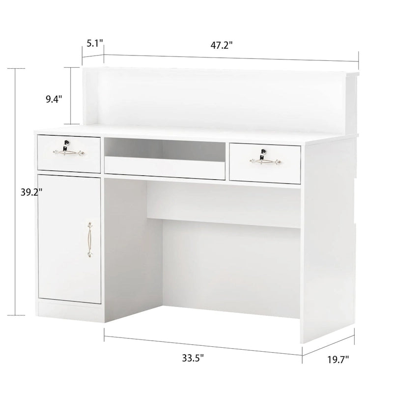 FUFU&GAGA Bureau d'accueil rectangulaire en bois Secrétaire Bureau d'ordinateur