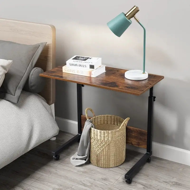 Table d'appoint en aggloméré et acier à hauteur réglable avec déflecteur