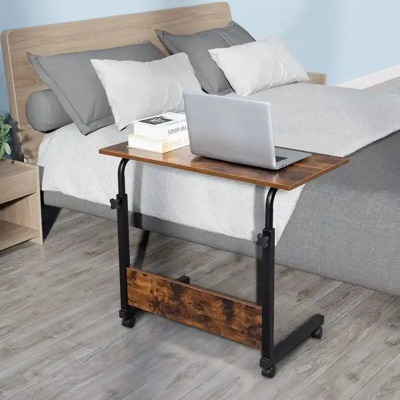 Table d'appoint en aggloméré et acier à hauteur réglable avec déflecteur
