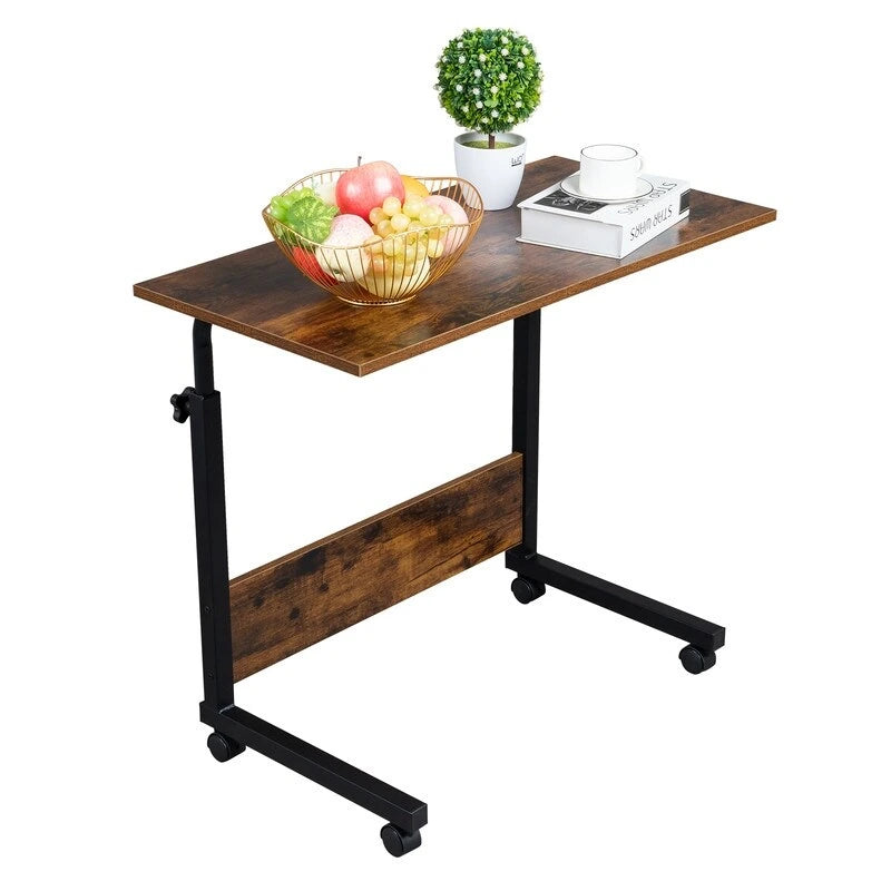 Table d'appoint en aggloméré et acier à hauteur réglable avec déflecteur