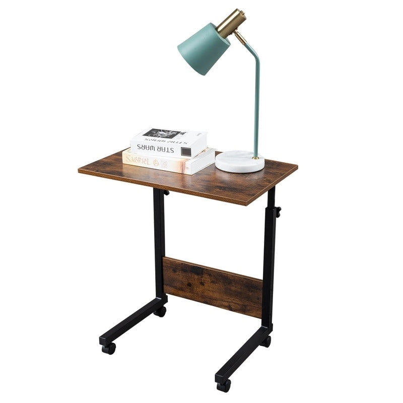 Table d'appoint en aggloméré et acier à hauteur réglable avec déflecteur