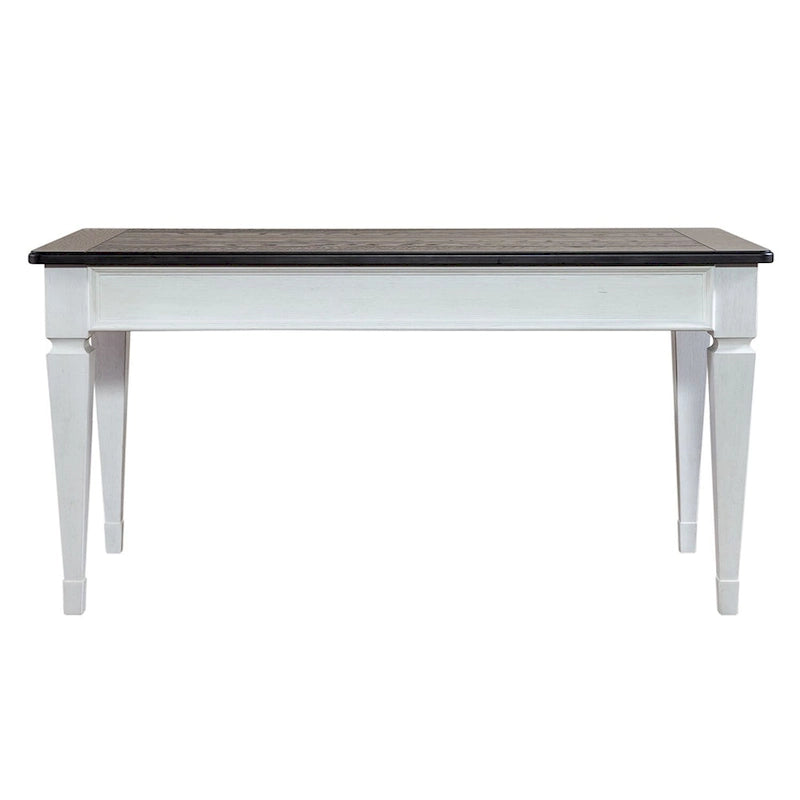 Bureau d'écriture Allyson Park brossé au fil d'acier, blanc et anthracite