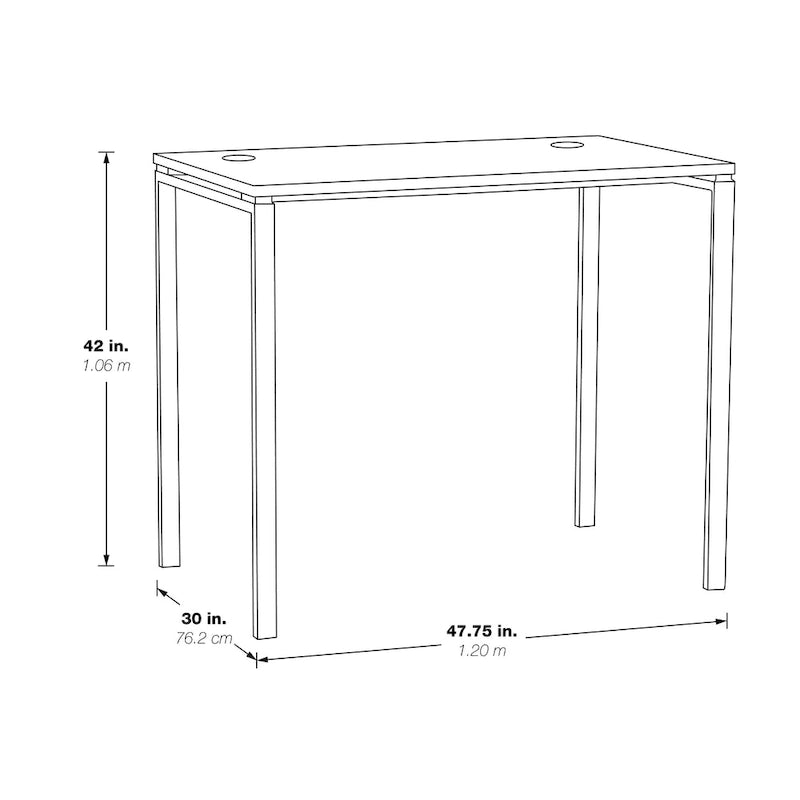 Bureau haut 42 po noir ou blanc