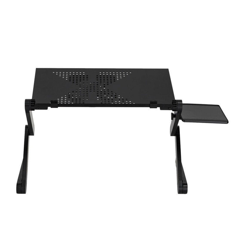 Table d'ordinateur portable pliable et réglable pour lit ou canapé avec ventilateur et tapis de souris