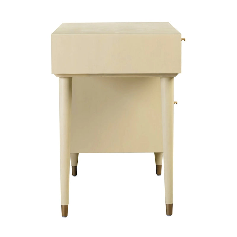Bureau Sierra 3 tiroirs en bois et rotin