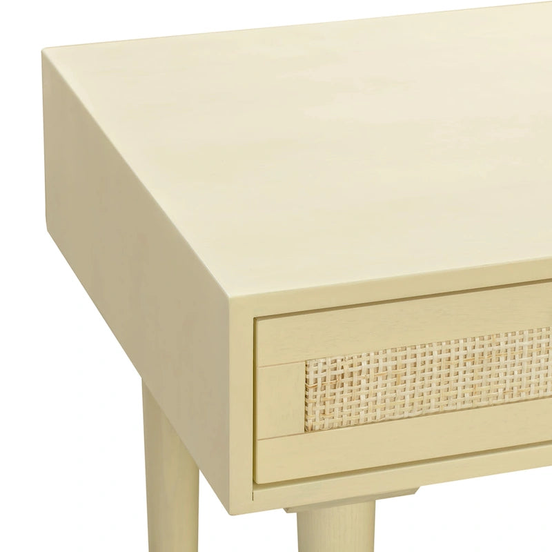 Bureau Sierra 3 tiroirs en bois et rotin