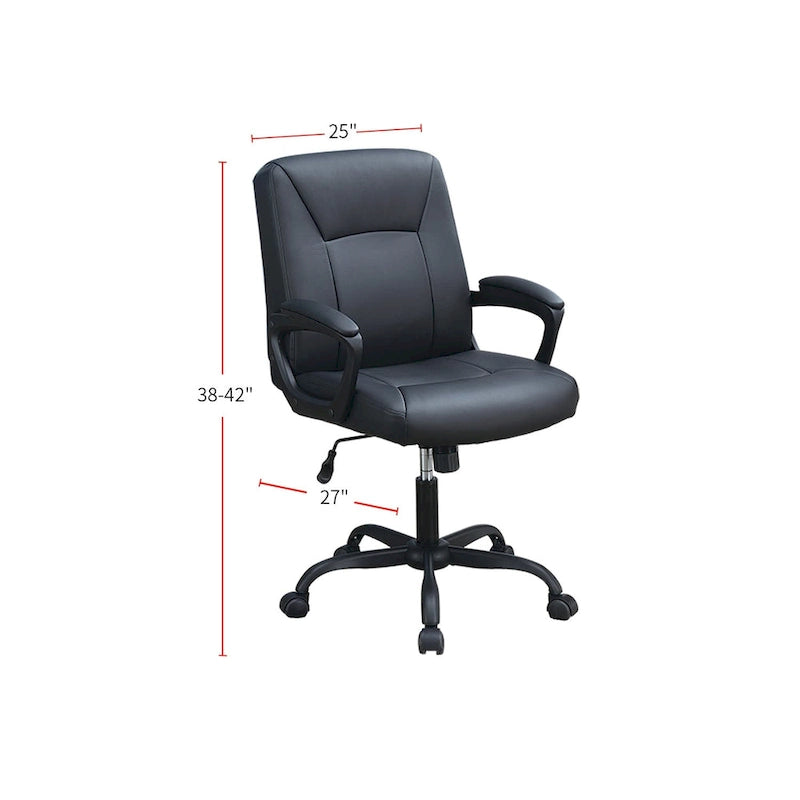 Chaise de bureau réglable en hauteur avec accoudoirs rembourrés