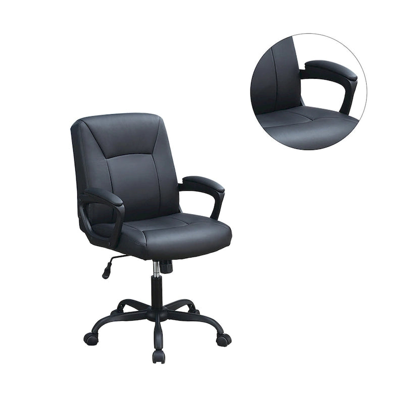 Chaise de bureau réglable en hauteur avec accoudoirs rembourrés