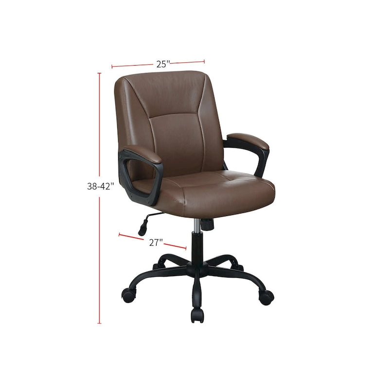 Chaise de bureau réglable en hauteur avec accoudoirs rembourrés