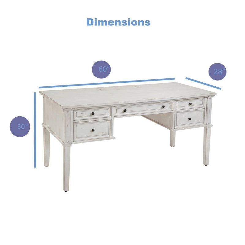 Bureau de rangement Harbor Point Vintage de 60 po