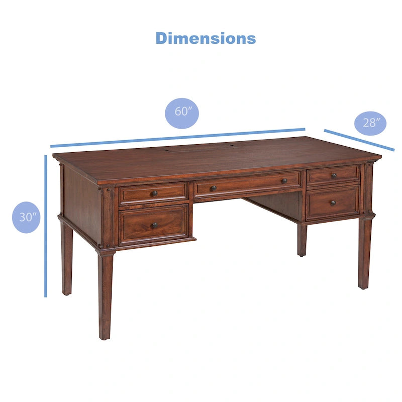 Bureau de rangement Harbor Point Vintage de 60 po