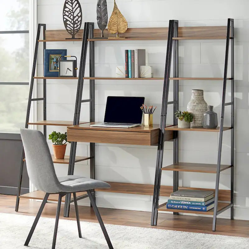 Simple Living Denton Ladder Desk and Bookshelf 3-Piece Set
