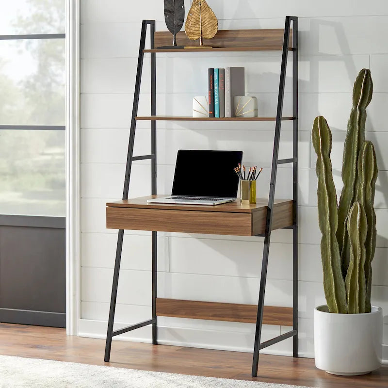 Ensemble 3 pièces bureau-échelle et bibliothèque Denton Simple Living