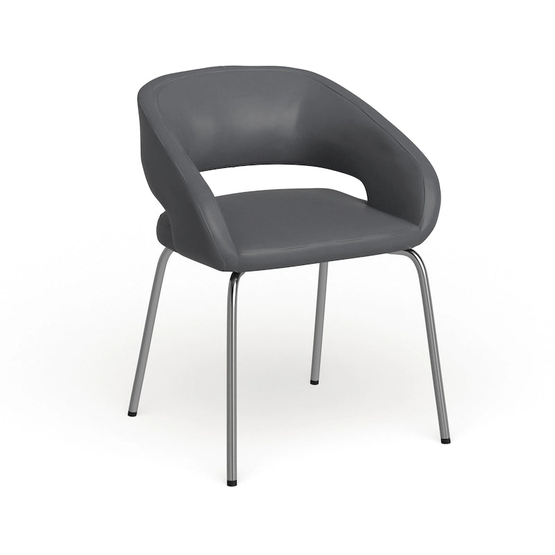 Fauteuil de réception contemporain en LeatherSoft avec pieds chromés