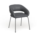 Fauteuil de réception contemporain en LeatherSoft avec pieds chromés