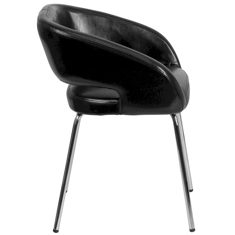 Fauteuil de réception contemporain en LeatherSoft avec pieds chromés