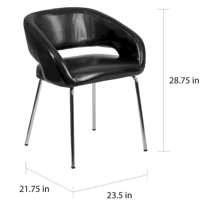 Fauteuil de réception contemporain en LeatherSoft avec pieds chromés