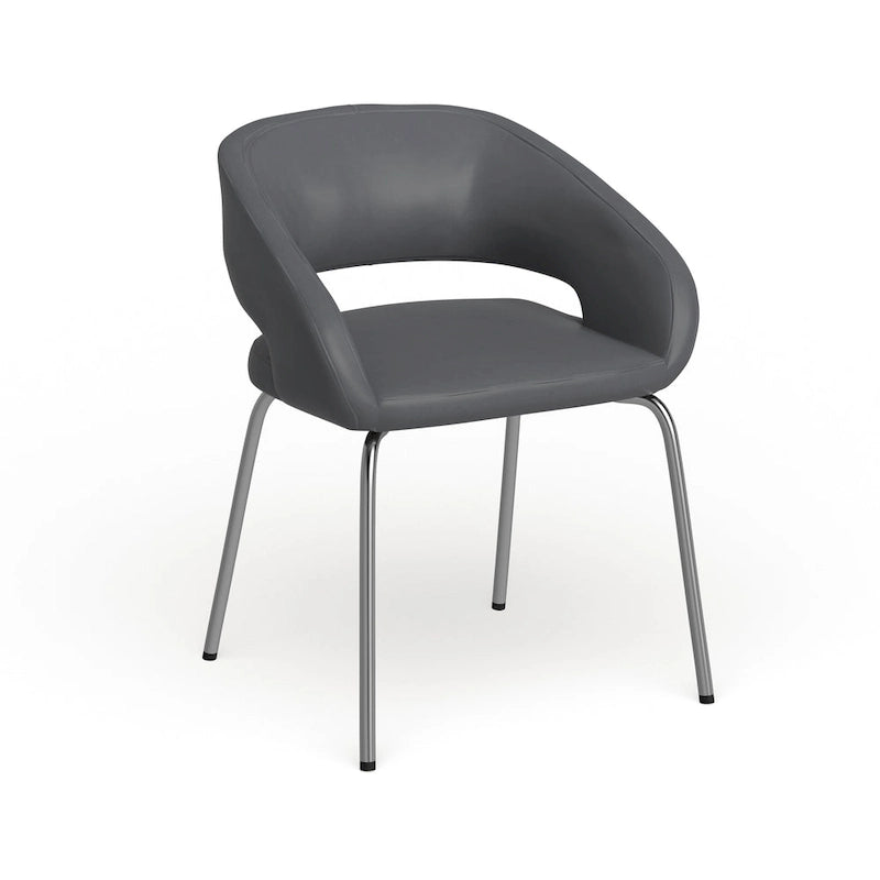 Fauteuil de réception contemporain en LeatherSoft avec pieds chromés