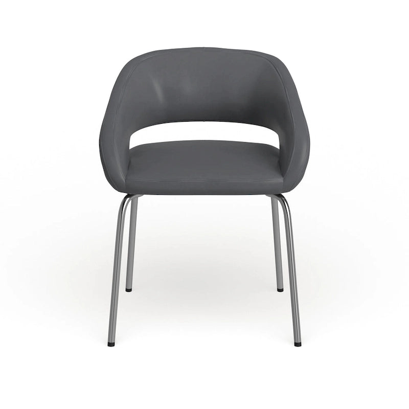 Fauteuil de réception contemporain en LeatherSoft avec pieds chromés