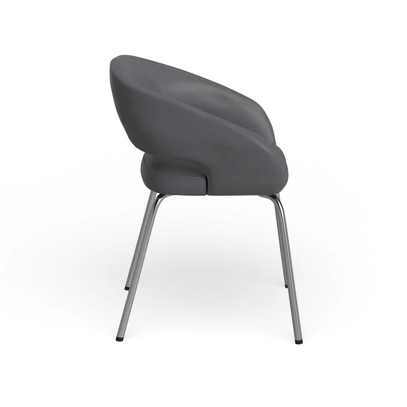 Fauteuil de réception contemporain en LeatherSoft avec pieds chromés