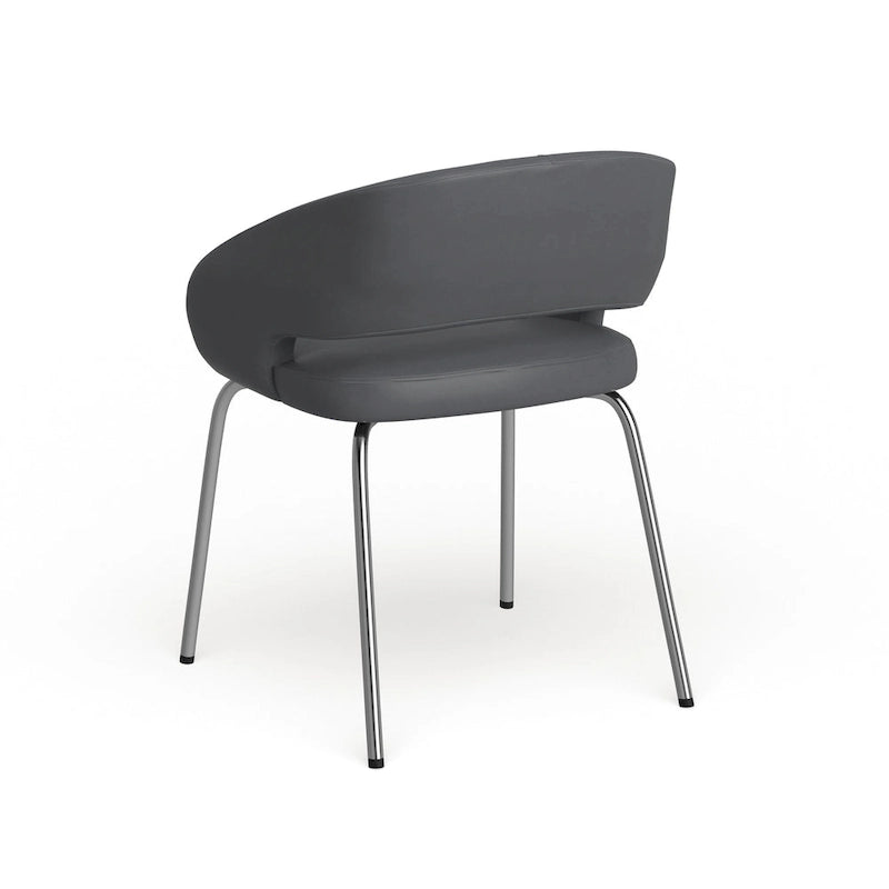 Fauteuil de réception contemporain en LeatherSoft avec pieds chromés
