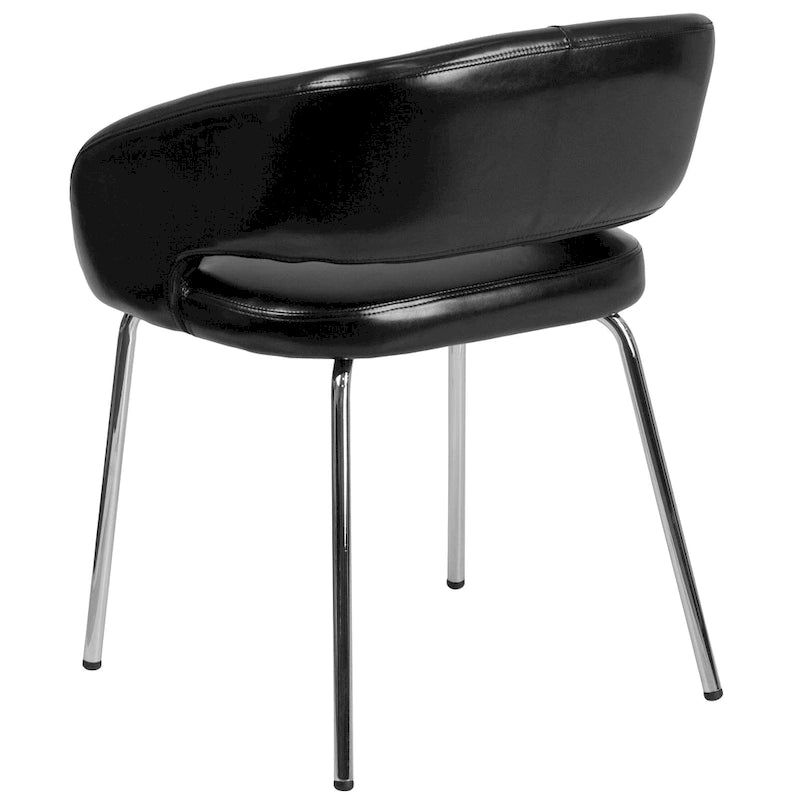 Fauteuil de réception contemporain en LeatherSoft avec pieds chromés