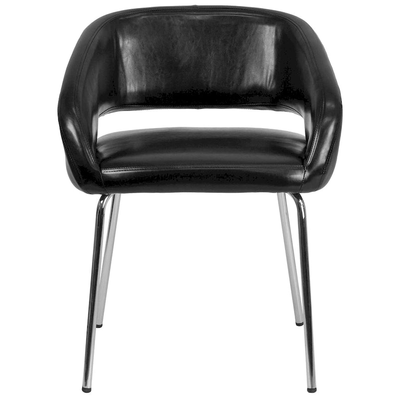 Fauteuil de réception contemporain en LeatherSoft avec pieds chromés