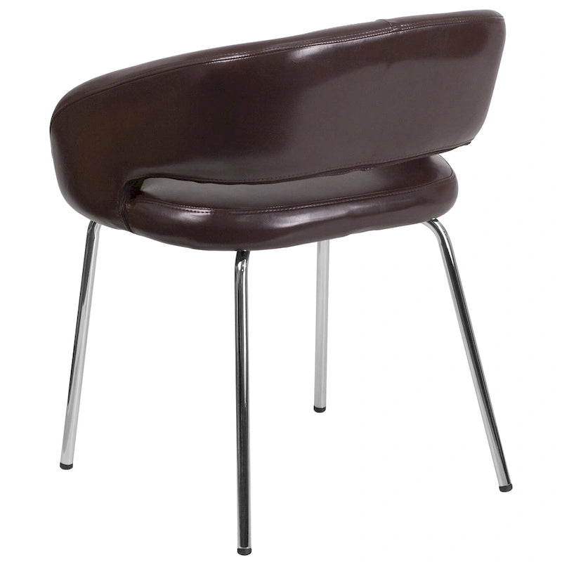 Fauteuil de réception contemporain en LeatherSoft avec pieds chromés