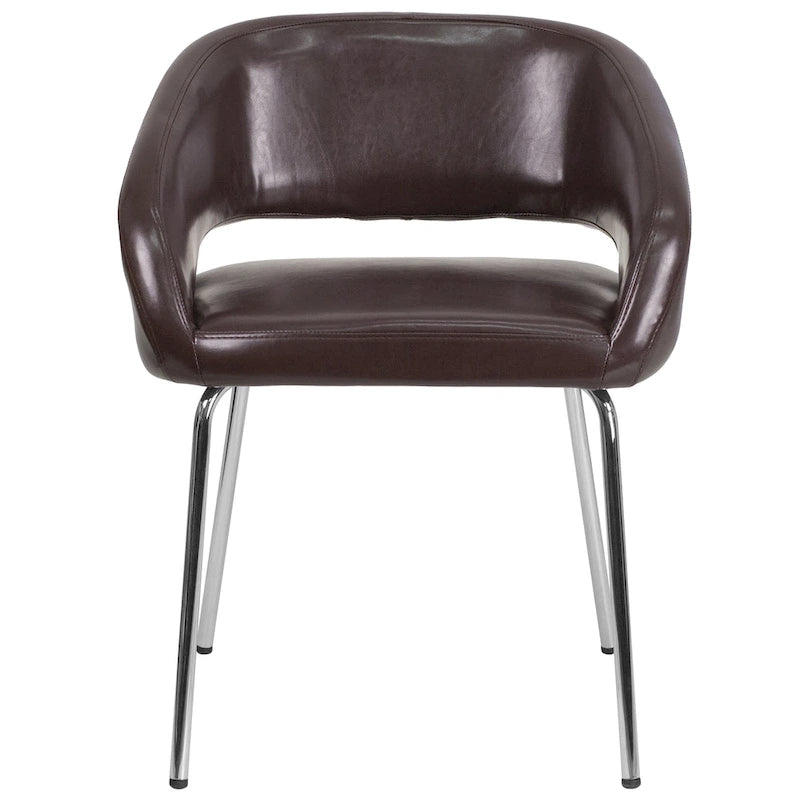 Fauteuil de réception contemporain en LeatherSoft avec pieds chromés