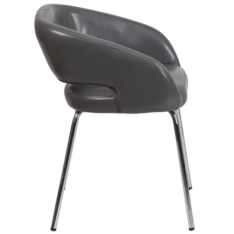 Fauteuil de réception contemporain en LeatherSoft avec pieds chromés