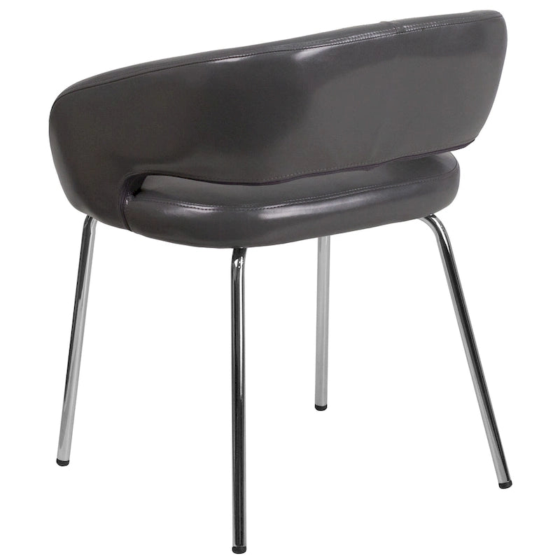 Fauteuil de réception contemporain en LeatherSoft avec pieds chromés