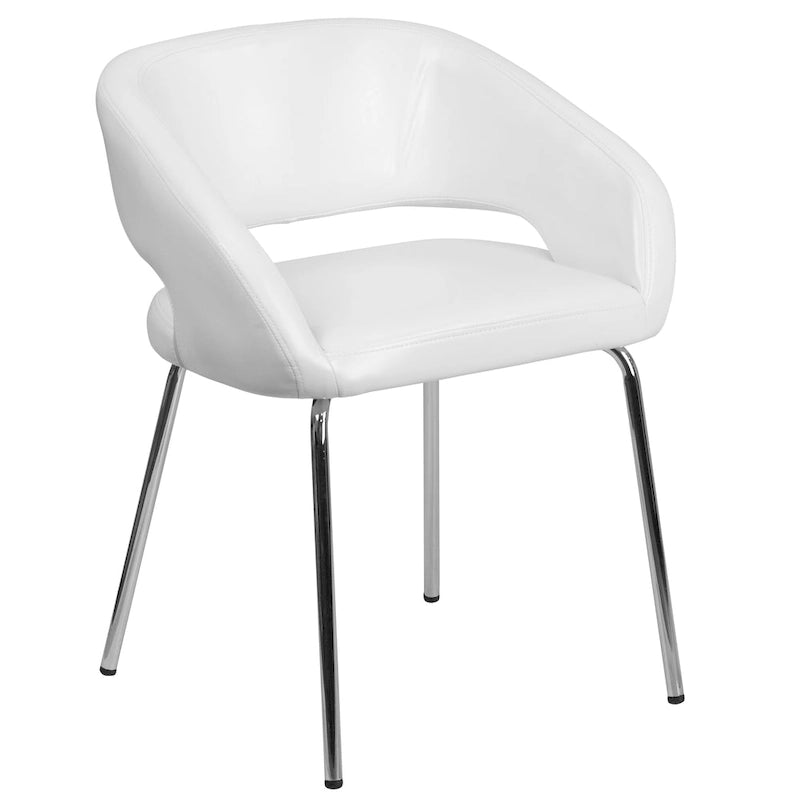 Fauteuil de réception contemporain en LeatherSoft avec pieds chromés