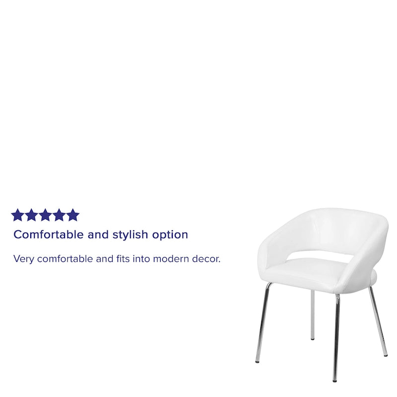 Fauteuil de réception contemporain en LeatherSoft avec pieds chromés