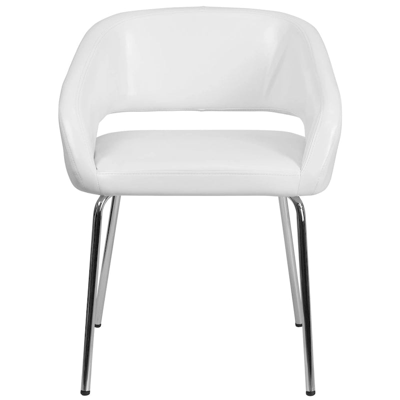 Fauteuil de réception contemporain en LeatherSoft avec pieds chromés