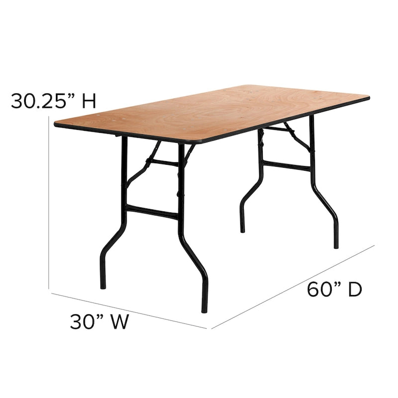 Table pliante en bois naturel